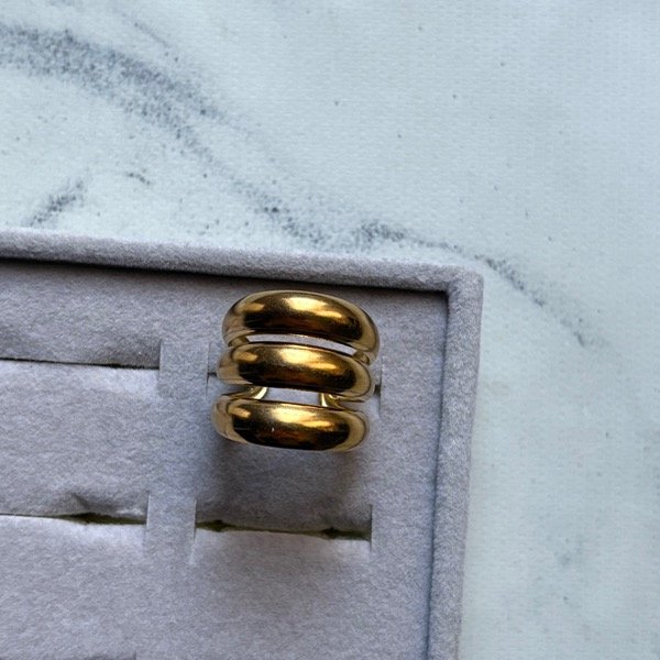 Producto - Anillo triple en dorado T18