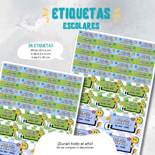 Producto - ETIQUETAS PARA ÚTILES - 1