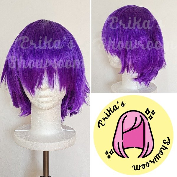Producto - Peluca corta desmechada con flequillo violeta 117