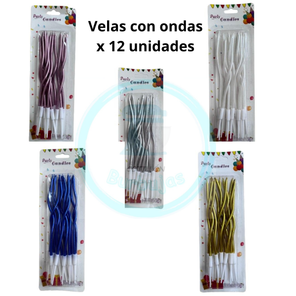 Producto - Velas perladas con ondas x12