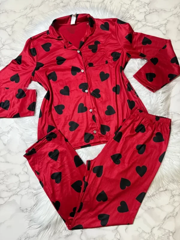 Producto - Camisero Corazones rojo adultos manga larga - 0