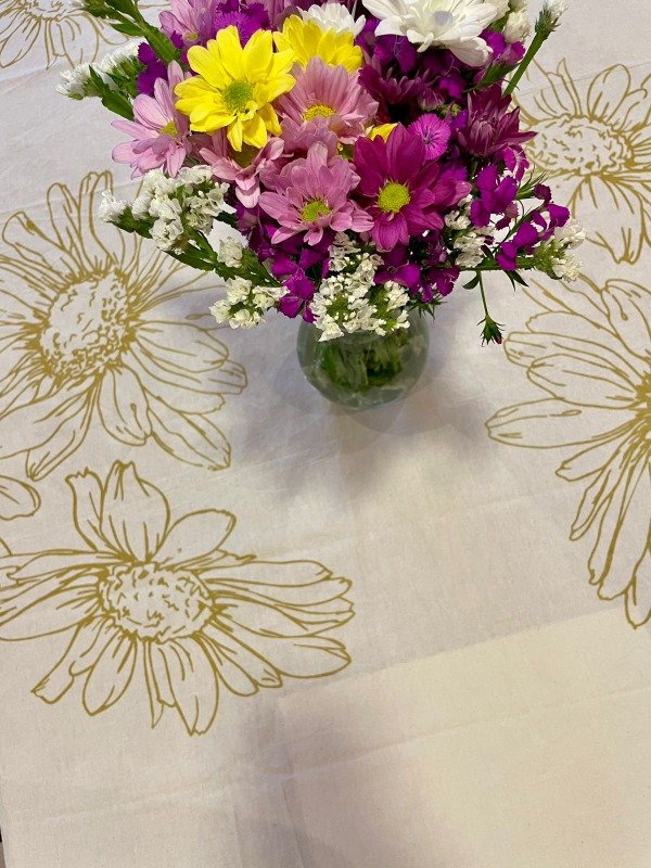 Producto - Mantel Tusor Girasoles Mostaza