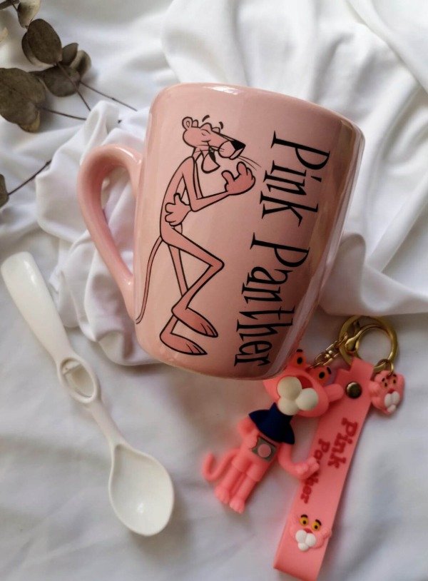 Producto - TAZA Y LLAVERO DE PANTERA ROSA