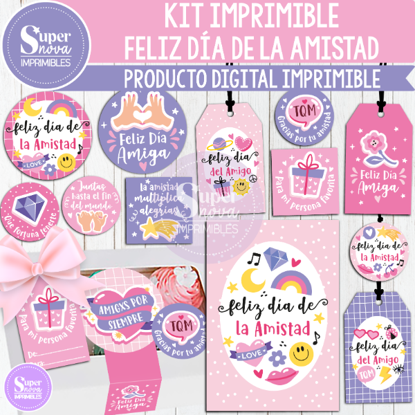 Producto - KIT IMPRIMIBLE FELIZ DÍA DE LA AMISTAD