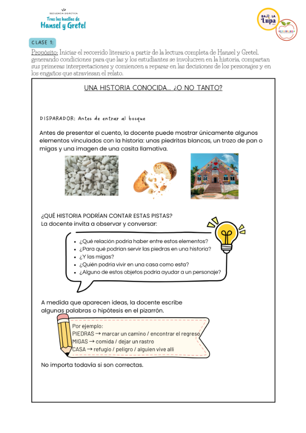 Producto - Tras las huellas de Hansel y Gretel - Secuencia + Cuadernillo de adaptaciones 3 - 4