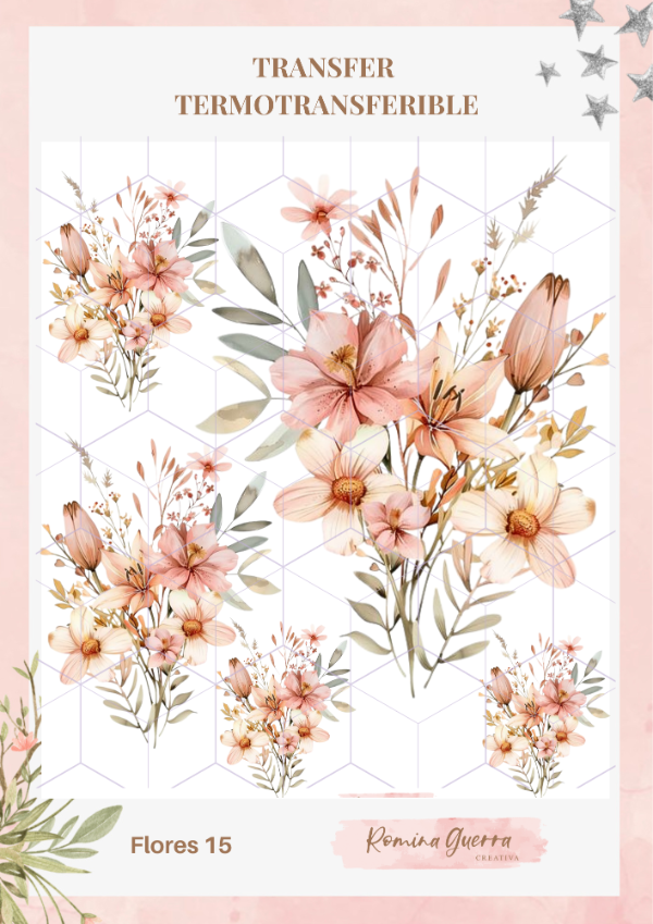 Producto - Termotransferible 25x30 cm flores 15