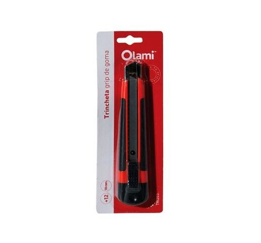 Producto - TRINCHETA CON GRIP GOMA Y GUIA 18MM EN BLISTER OLAMI
