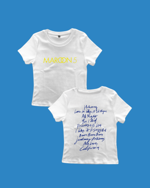 Producto - Baby Tee Tracklist - Maroon 5 (Doble Estampa) - 0