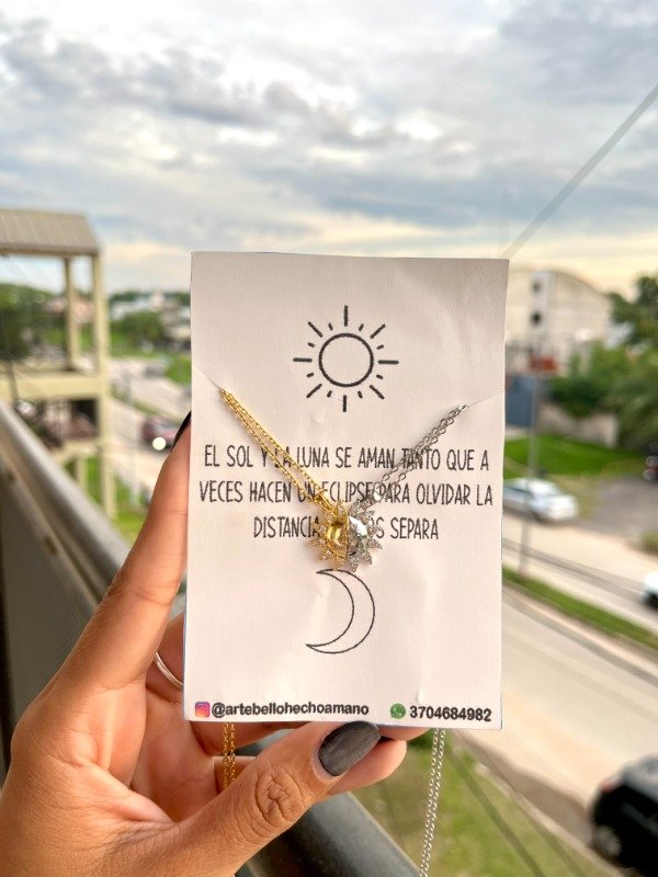 Producto - Dúo de collares - Sol y Luna inmantados (modelo 2)