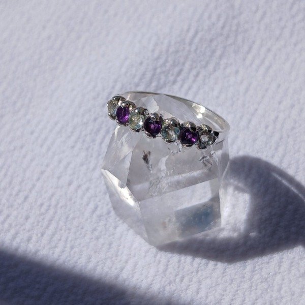 Producto - Anillo plata 925 Amatista y Topacio claro n19,5 - 4