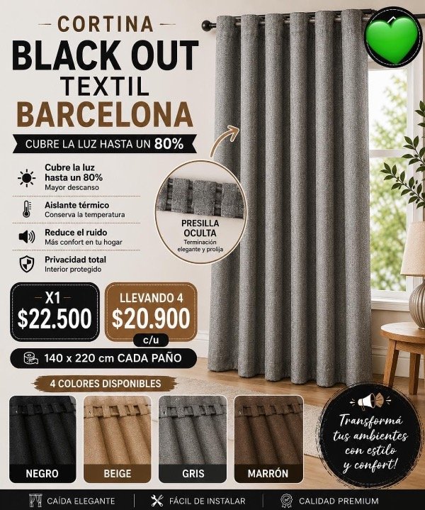 Producto - Cortina Blackout textil Barcelona - 0