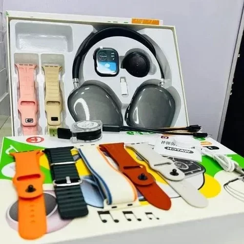 Producto - smartwatch+ 7 mallas+ mini parlante+ auriculares vincha