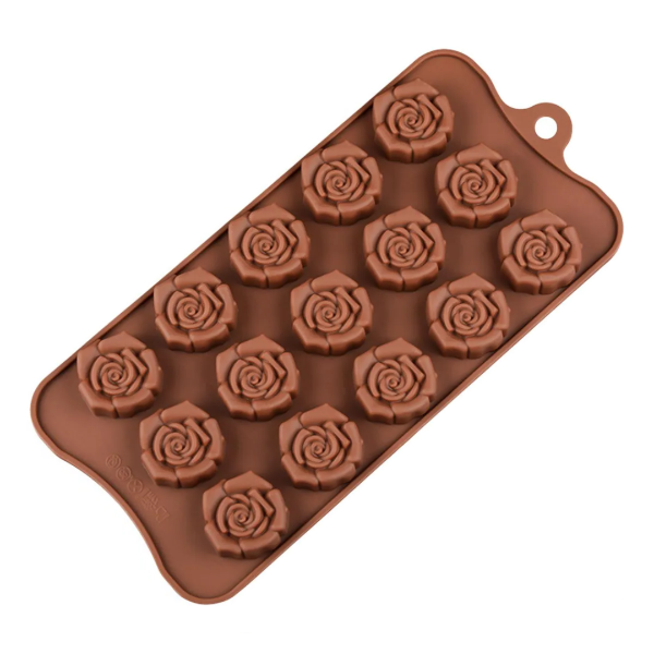 Producto - Molde Silicona Bombones Rositas x15 Ideal P/ Velas Jabones (029D5)