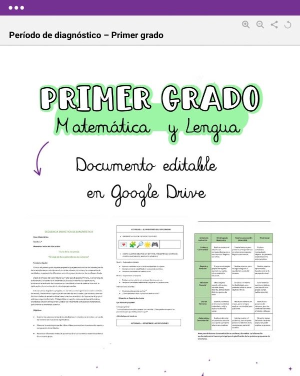 Producto - PERÍODO DE DIAGNÓSTICO: MATEMÁTICA Y LENGUA - PRIMER GRADO