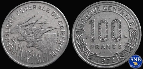 Producto - República Federal de Camerún - 100 Francos (1972) KM #15 [VF]