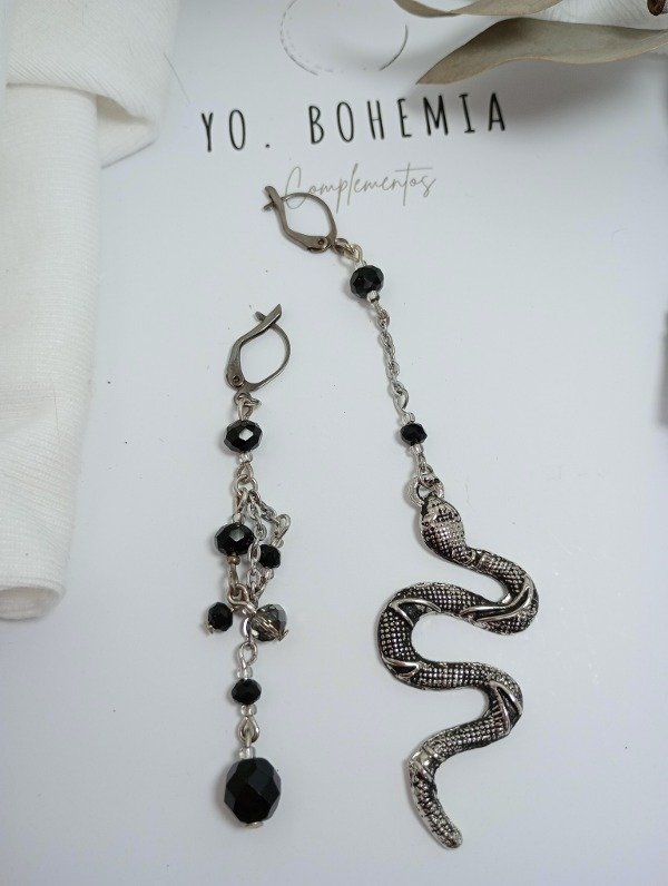 Producto - Aros LANA snake irregular black - 0