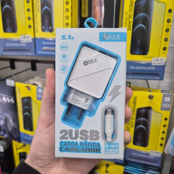 Producto - Cargador MicroUSB Ibek - 3.1A