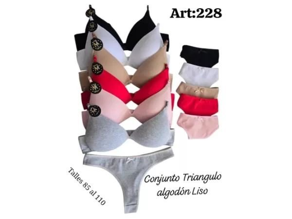 Producto - 228 - Martyna - Conjunto Triángulo Soft Liso Algodón