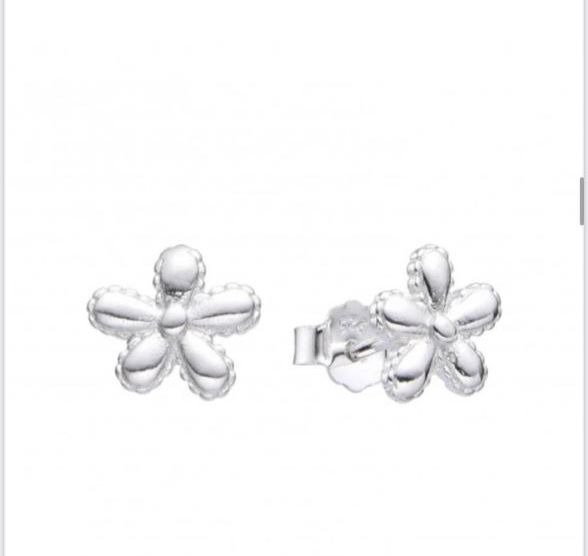 Producto - Aros Flores lisas Plata-925. Par