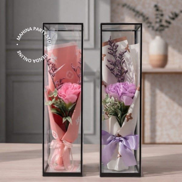 Producto - Clavel con caja exhibidora