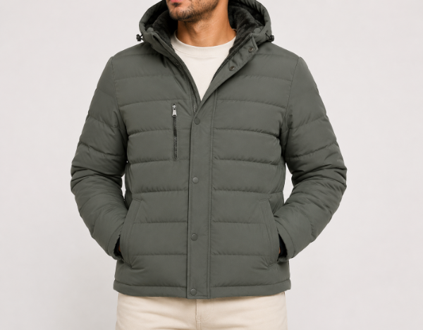 Producto - Campera de Abrigo con piel y bolsillo frontal con capucha desmontable - 0