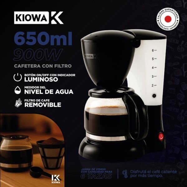 Producto - CAFETERA FILTRO 900W 650ML MODK-0056 KIOWA