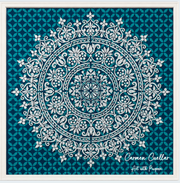 Producto - Cuadro "Mandala de Gratitud" - Bastidor  100 x 100 cm relieve - 0