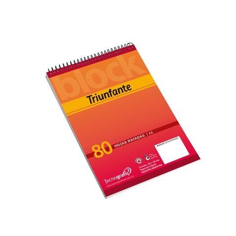 Producto - BLOCK ESQUELITA A6 RAYADO 80H CON ESPIRAL TRIUNFANTE