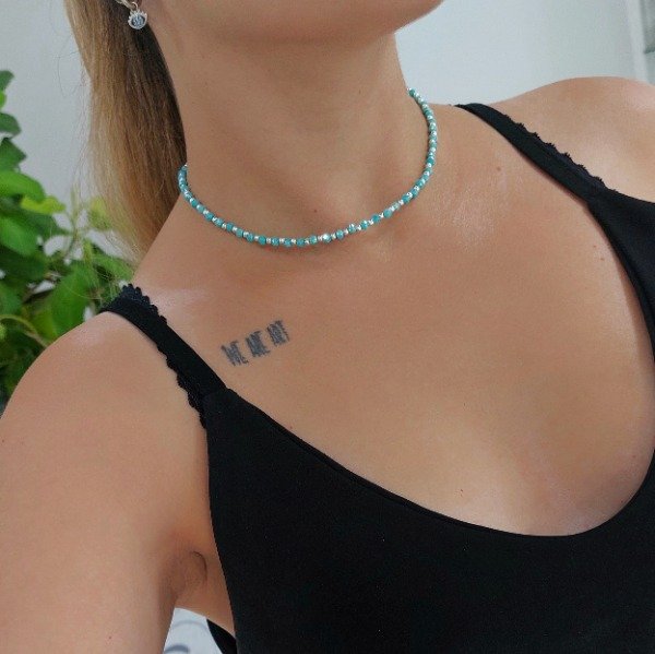 Producto - Chocker cristales verde con bolitas