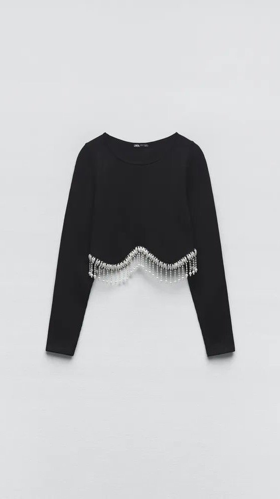 Producto - Top punto perlas Zara M/L - 2