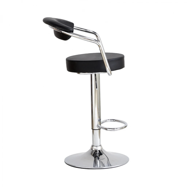 Producto - Butaca de barra con respaldo acolchado y reposapiés -altura regulable - 1