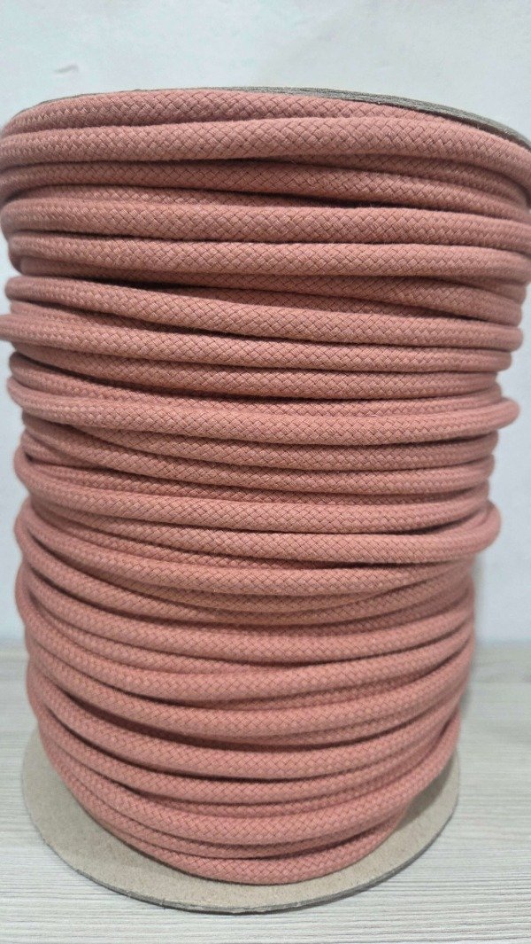 Producto - Cordon de algodón trenzado 6mm ROSA VIEJO