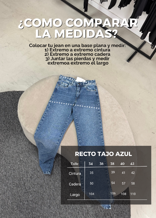 Producto - Jeans Recto Tajo Azul - 3