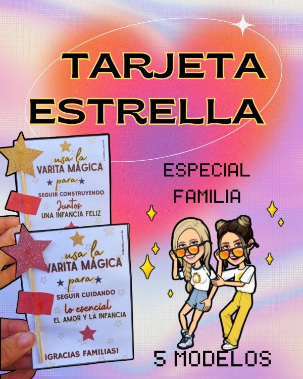 Producto - TARJETA ESTRELLAS. ESPECIAL FAMILIAS