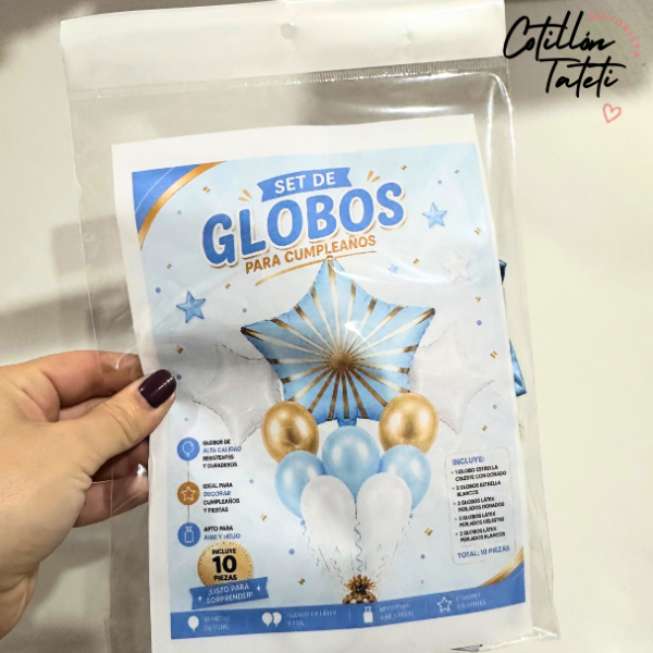 Producto - SET GLOBOS - ESTRELLA CELESTE