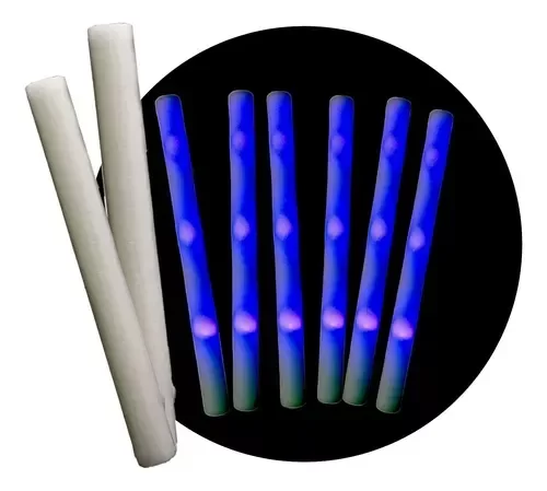 Producto - 5 Rompecocos Azul Led Vara De Goma Fiesta Carnaval Carioca