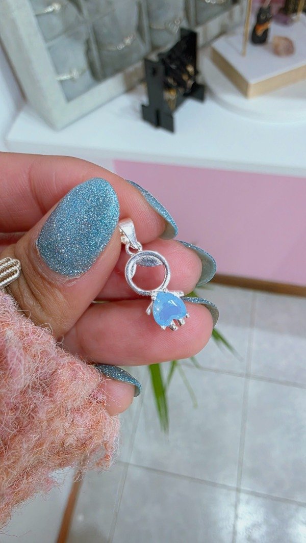 Producto - Dije nene cubic azul PL