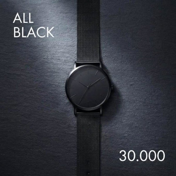Producto - Reloj para hombre negro minimalista con malla milan - 1