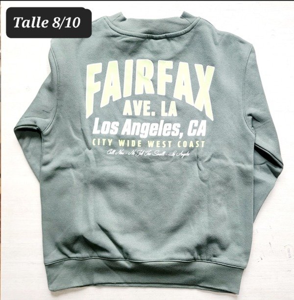 Buzo con friza HyM talle 8/10 verde seco — imagen 3
