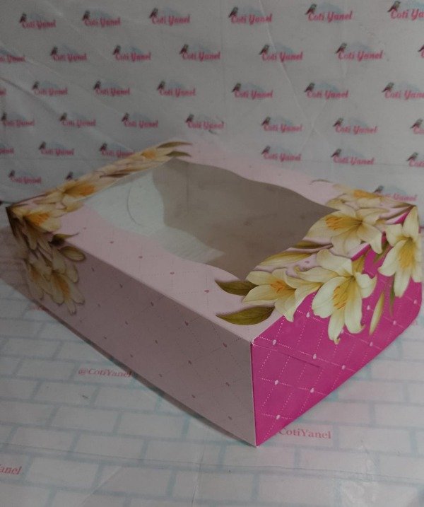 Producto - Caja con visor diseño flores 24x30cm - 0