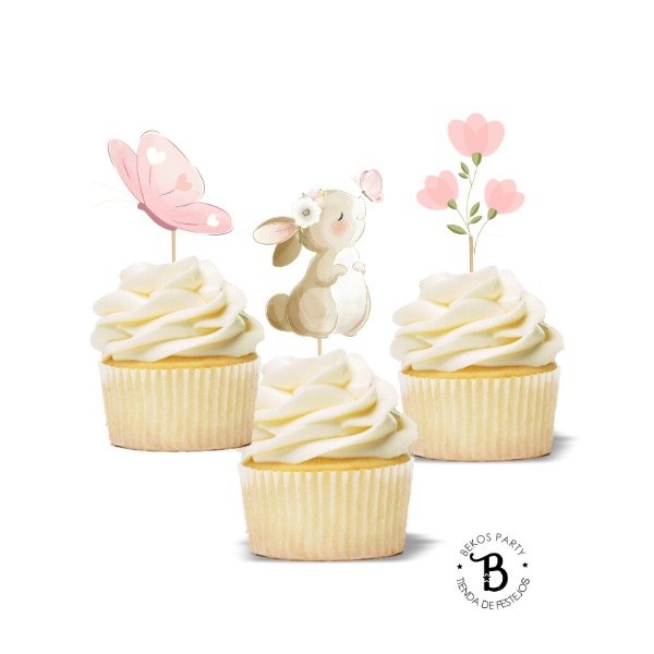 Producto - Topper cupcake silueta x 6 Conejita