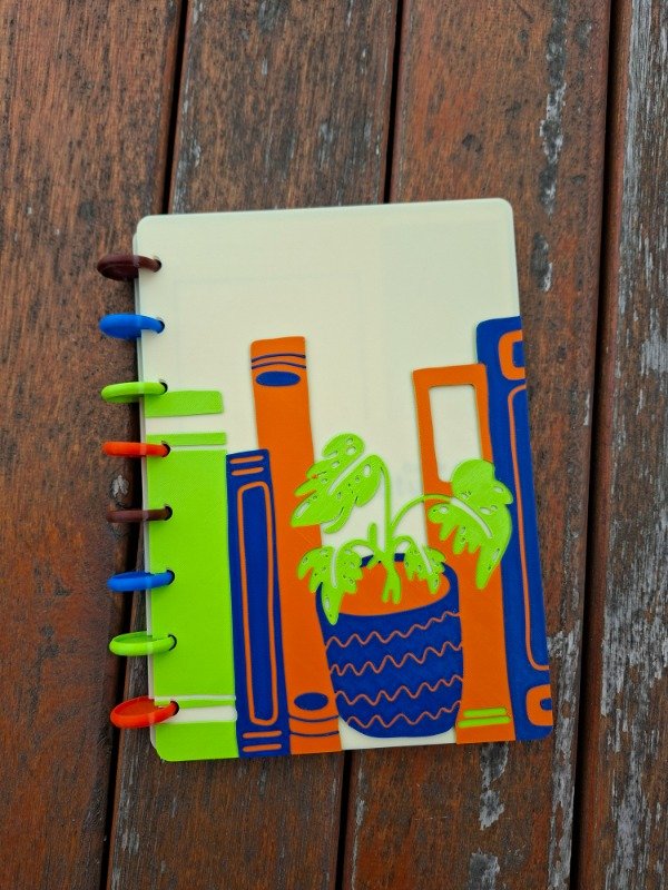 Producto - Diario de Lectura - Libros y Monstera Azul y verde