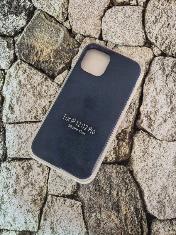 Producto - Funda silicone con logo Iphone 12/12 Pro azul oscuro