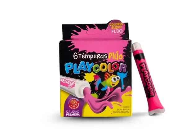 Producto - PLAYCOLOR TEMPERA FLUO X6