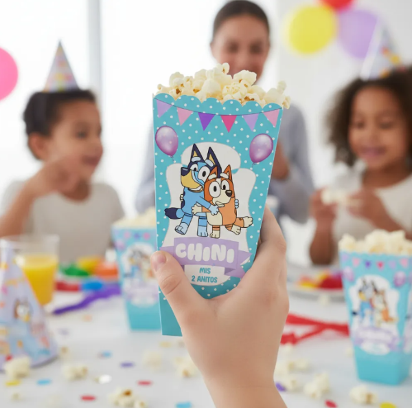 Producto - Kit Imprimible Box Popcorn Pochoclera Bluey