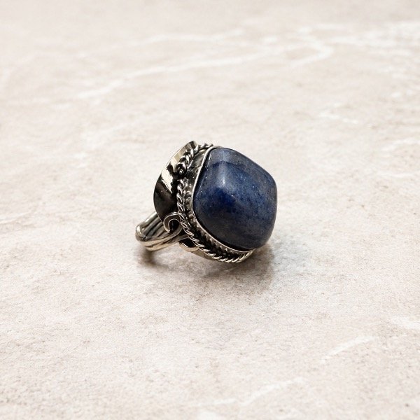 Producto - Anillo cuarzo Azul y alpaca! - 0