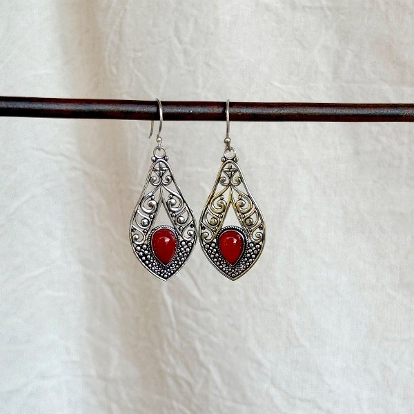 Producto - Aros Devi Plata Cornalina - 1