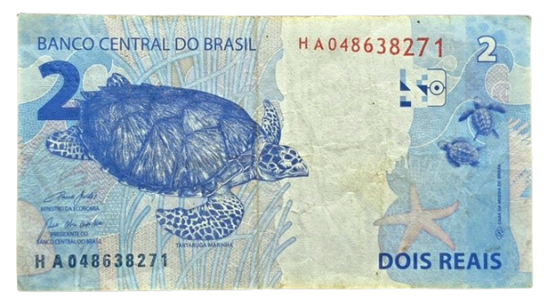 Producto - Brasil 2 Reales (2023) Tortuga Marina P.252 VF