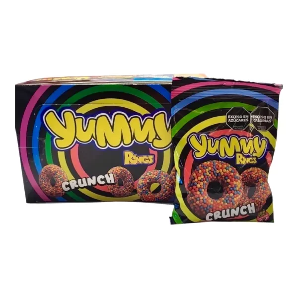 Producto - Yummy Gomitas Anillos Crunch 10 x 50 gr
