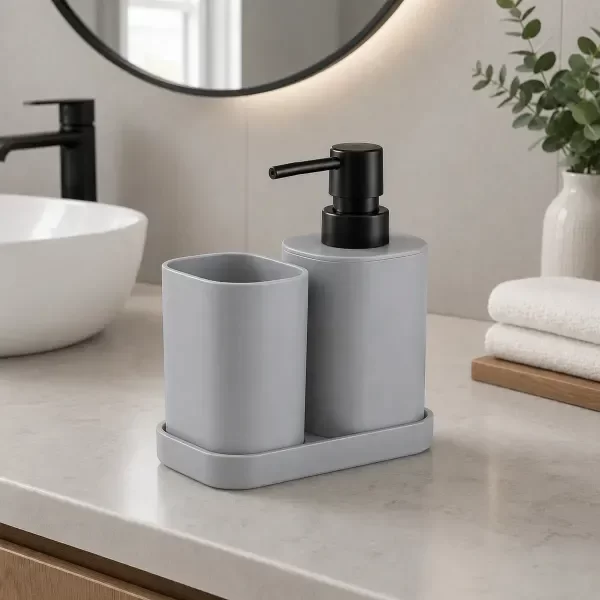 Producto - SET DE BAÑO DE 3 PIEZAS SOLO PLASTICO - 3